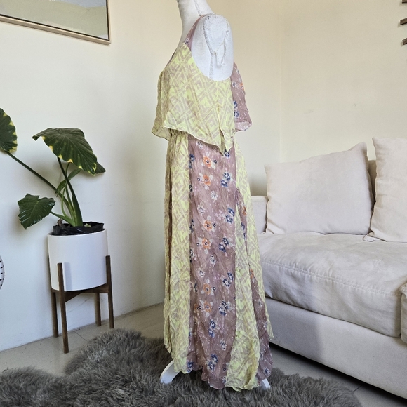 Rebecca Taylor Size 4 Silk 2012 Spring Sleeveless Summer Midi Flowy Tiered Dress - Picture 4 of 10